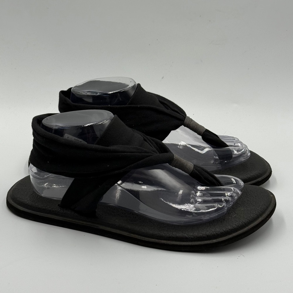 Sanuk‎ Yoga Sling 2 Sandals 10 Black Boho Comfort Athleisure SWS10001